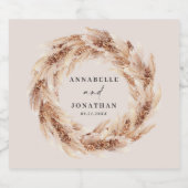 moderne bohemische pampas gras botanische elegant sparkling wijnetiket (Enkel label)