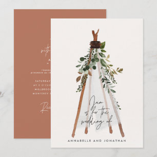 Moderne bohemische teepee botanische rustige achte