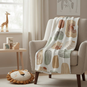 Moderne Boho Aardetinten Abstract ID1273 Fleece Deken
