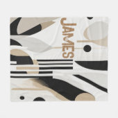 Moderne Boho Abstract Beige Fleece Deken (Voorkant (Horizontaal))