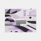 Moderne Boho Abstract Paars Fleece Deken (Voorkant (Horizontaal))