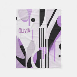 Moderne Boho Abstract Paars Fleece Deken