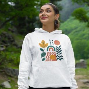 Moderne Boho Abstracte Natuur muurkunst Hoodie