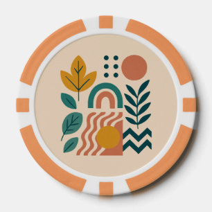 Moderne Boho Abstracte Natuur muurkunst Poker Chips