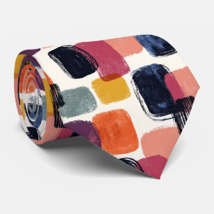 Moderne Boho Abstracte Penseelstreek -Kleurrijke R Stropdas