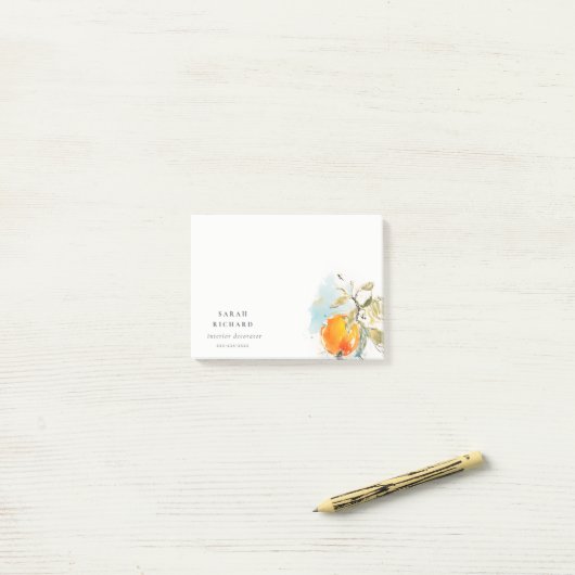 Moderne Boho Abstracte schetsmatige Oranje tuin Post-it® Notes (Op bureau)