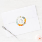 Moderne Boho Abstracte schetsmatige Oranje tuin Ronde Sticker (Envelop)