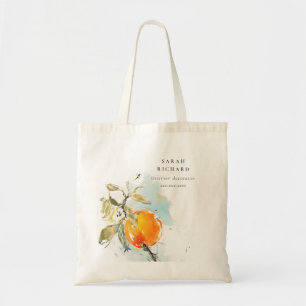 Moderne Boho Abstracte schetsmatige Oranje tuin Tote Bag