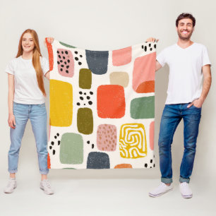 Moderne Boho Abstracte Watercolor Patroon Kleurr Fleece Deken