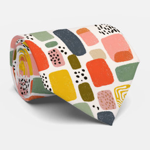 Moderne Boho Abstracte Watercolor Patroon Kleurr Stropdas
