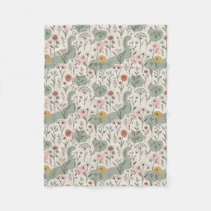Moderne Boho Abstracte Wilde Bloemen Dekbed Fleece Deken