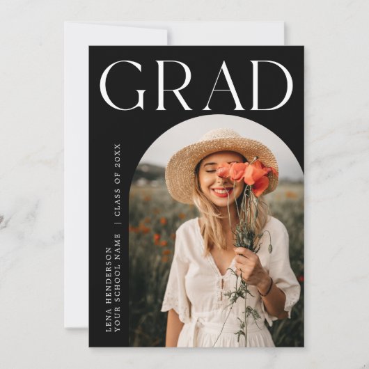 Moderne Boho Arch Foto Afstuderen Aankondiging (Voorkant)