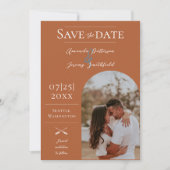 Moderne Boho Arch-foto | Burnt Orange Save The Date (Voorkant)