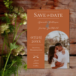 Moderne Boho Arch-foto   Burnt Orange Save The Date
