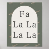 Moderne Boho Arch Groen en Goud Fa La Wall Art Poster (Voorkant)