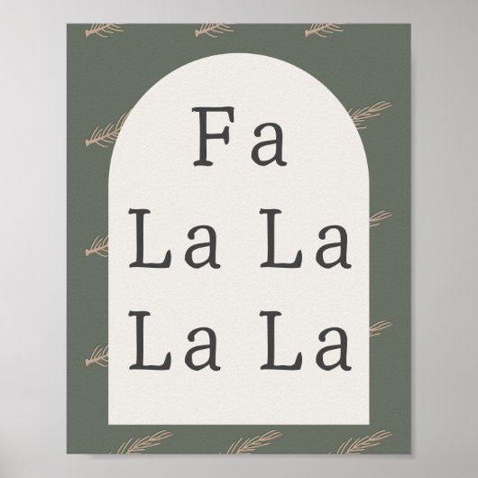 Moderne Boho Arch Groen en Goud Fa La Wall Art Poster (Voorkant)