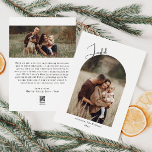 Moderne Boho Arch Joyful Twee Foto Feestdagenkaart