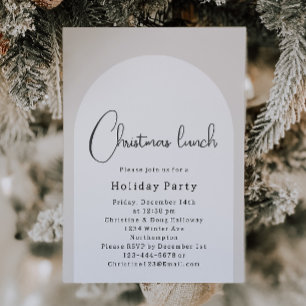 Moderne Boho Arch Kerstlunch Kaart