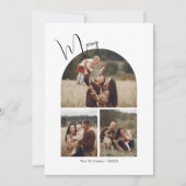 Moderne Boho Arch Merry Six Foto Kerstmis Feestdagenkaart (Voorkant)