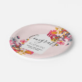 Moderne Boho Arch Roze Bloemen Afstudeerfeest Papieren Bordje (Gekanteld)