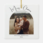 Moderne Boho Arch Vrolijk Kerstfeest Keramisch Ornament (Achterkant)