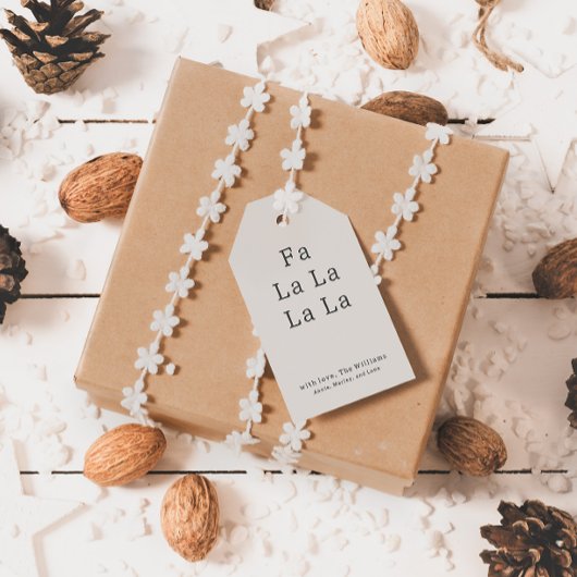 Moderne Boho Beige Fa La La Familie Cadeau Labels Cadeaulabel