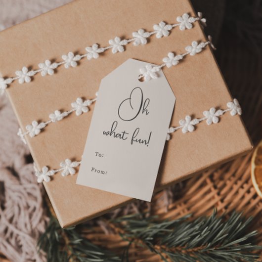 Moderne Boho Beige Oh Wat leuk om van en naar Cadeaulabel