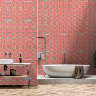 Moderne Boho Bloem Roze Behang