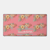 Moderne Boho Bloem Roze Bureaumat (Voorkant)