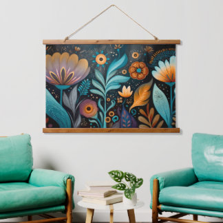 Moderne Boho Bloem Tapijt Hangend Wandkleed