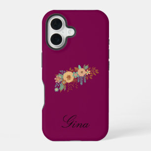 Moderne Boho Bloemen iPhone 16 Hoesje