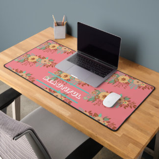 Moderne Boho Bloemenroze Bureaumat