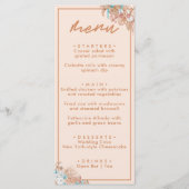 Moderne Boho Bloemige Bruiloft Menu (Voorkant)