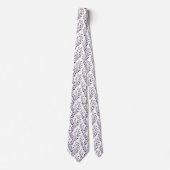 Moderne Boho Bloemmotief Pr Plum Wit Stropdas (Voorkant)