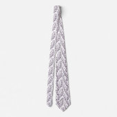 Moderne Boho Bloemmotief Pr Plum Wit Stropdas (Achterkant)