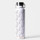 Moderne Boho Bloempatroon Pr Plum Wit Waterfles (Achterkant)