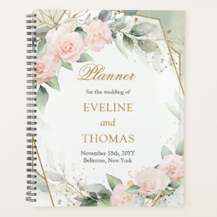 Moderne Boho blos bloemengouden lijst bruiloft Planner