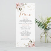 Moderne Boho Blush Bloemen Menu (Staand voorkant)