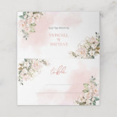 Moderne Boho blush roze rozen bloemengoud sparkles (Buitenkant ongevouwen)