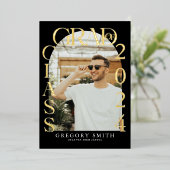 Moderne Boho Boog Afstudeerfoto Aankondiging (Staand Voorkant)