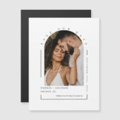 Moderne Boho Boog Foto Bewaar Onze Datum Magnetisc (Voorkant / Achterkant)