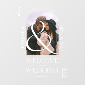 Moderne boho boog foto bruiloft wit welkom raamsticker (Vel)