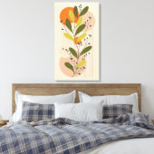 Moderne Boho, Botanische en Geometrische Art Style Canvas Afdruk (Insitu (Slaapkamer))