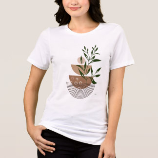 Moderne Boho Botanische Grafische T-Shirt