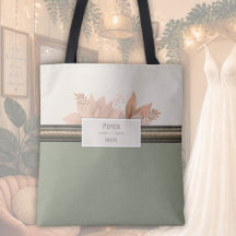 Moderne Boho Bruidscadeau Sagegroene Tote Tas