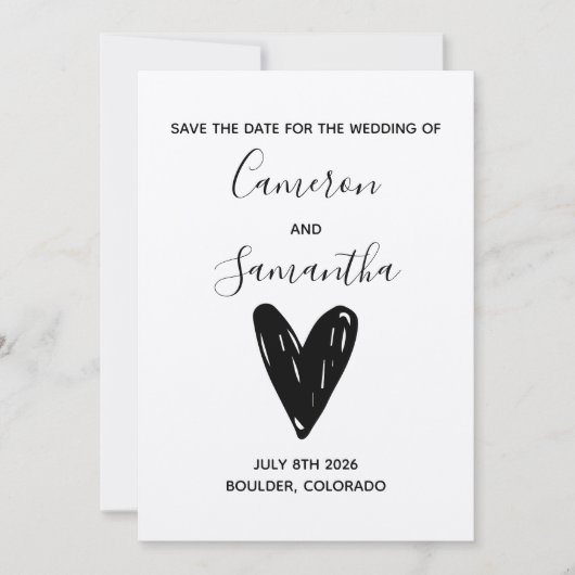 Moderne boho bruiloft bewaar de datum save the date (Voorkant)