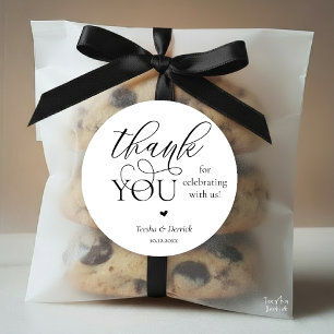 Moderne Boho Bruiloft Cute Hart Bedankt Cadeaus  Ronde Sticker