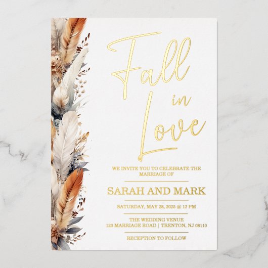 Moderne Boho bruiloft uitnodiging | Echt (Voorkant)