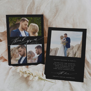 Moderne Boho Calligraphie 4 Mariage photo Merci