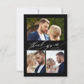 Moderne Boho Calligraphie 4 Mariage photo Merci (Devant)